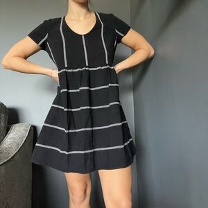 Short black v-neck dress